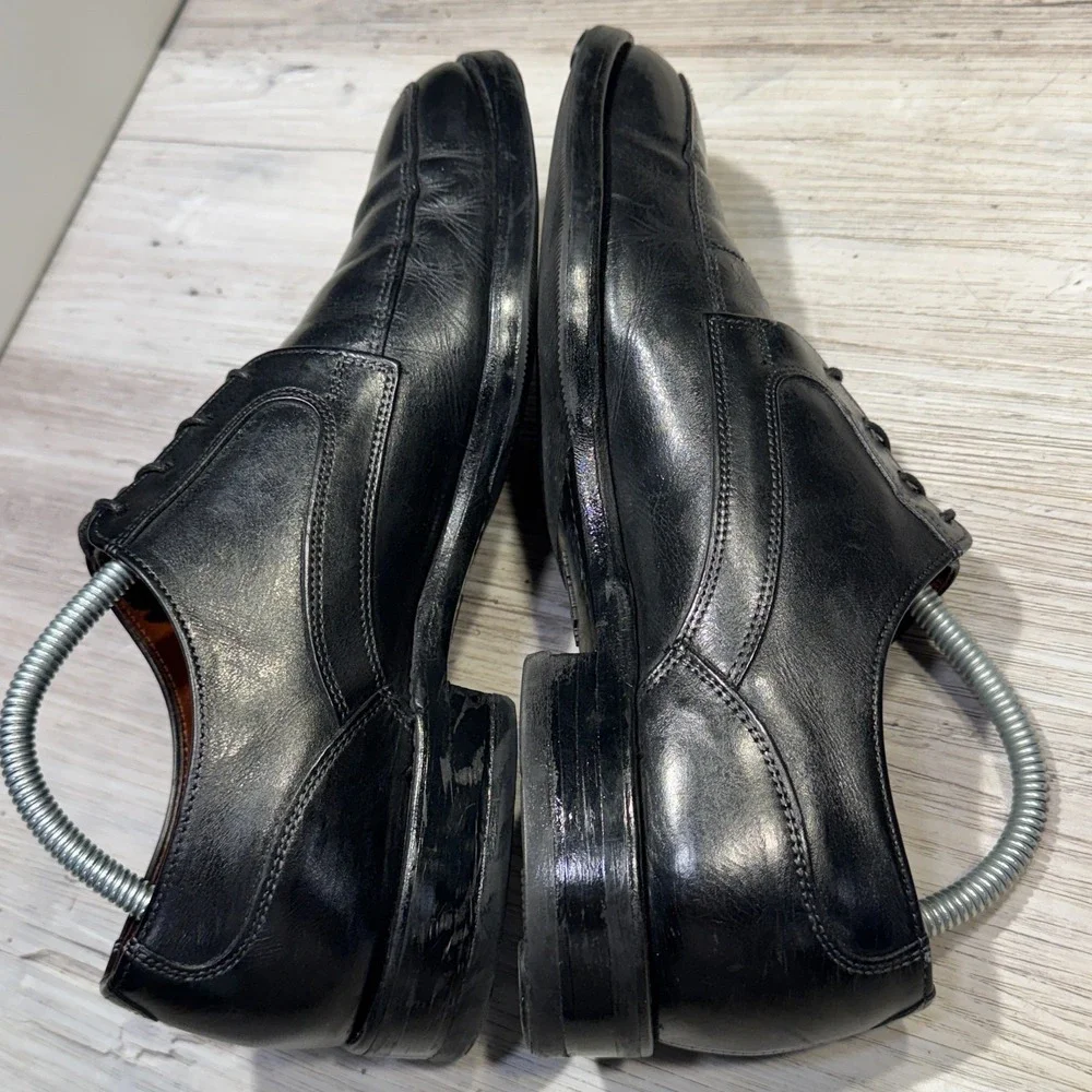 Mens Allen‎ Edmonds Montgomery Black Leather Work Dress Oxfords Shoes Size 8.5